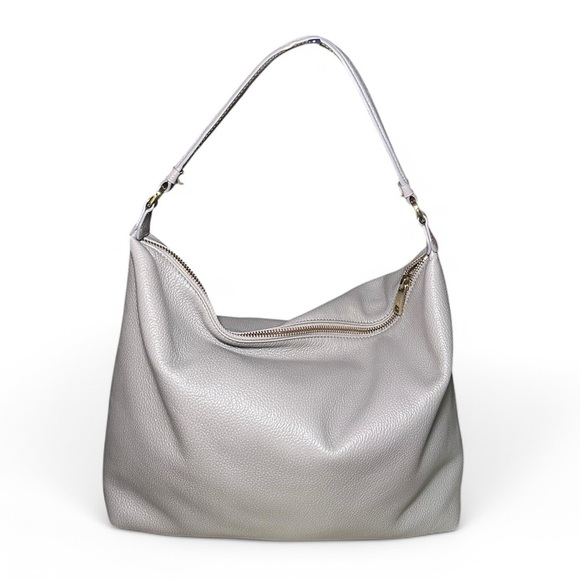 Furla Gray Pebbled Leather Hobo Bag - Picture 2 of 4